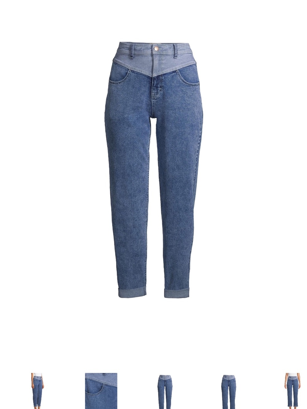 Jordache Two-Tone High-Rise Blue Denim Jeans